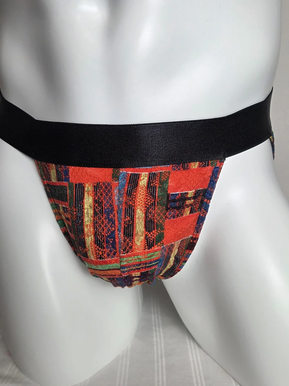 Cosabella Orange Multi-Pattern Low-Rise Brief with Black Waistband